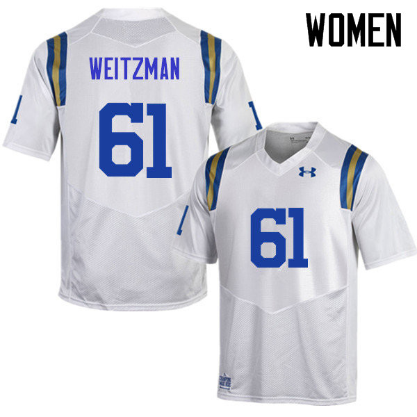 Women #61 Bryan Weitzman UCLA Bruins Under Armour College Football Jerseys Sale-White